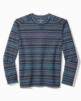 Big & Tall San Felipe Stripe Baja Abaco Sweater - Coastline