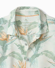 Big & Tall Costa Wave Fiesta Fronds IslandZone Camp Shirt - White
