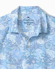 Big & Tall Costa Wave Palm Azul IslandZone Polo - Blue Vault