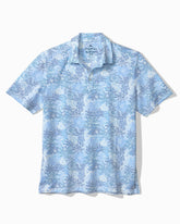 Big & Tall Costa Wave Palm Azul IslandZone Polo - Blue Vault