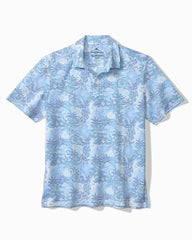 Big & Tall Costa Wave Palm Azul IslandZone Polo - Blue Vault