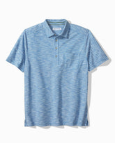 Big & Tall San Lucio Tides Stretch Knit Polo - Blue Surf
