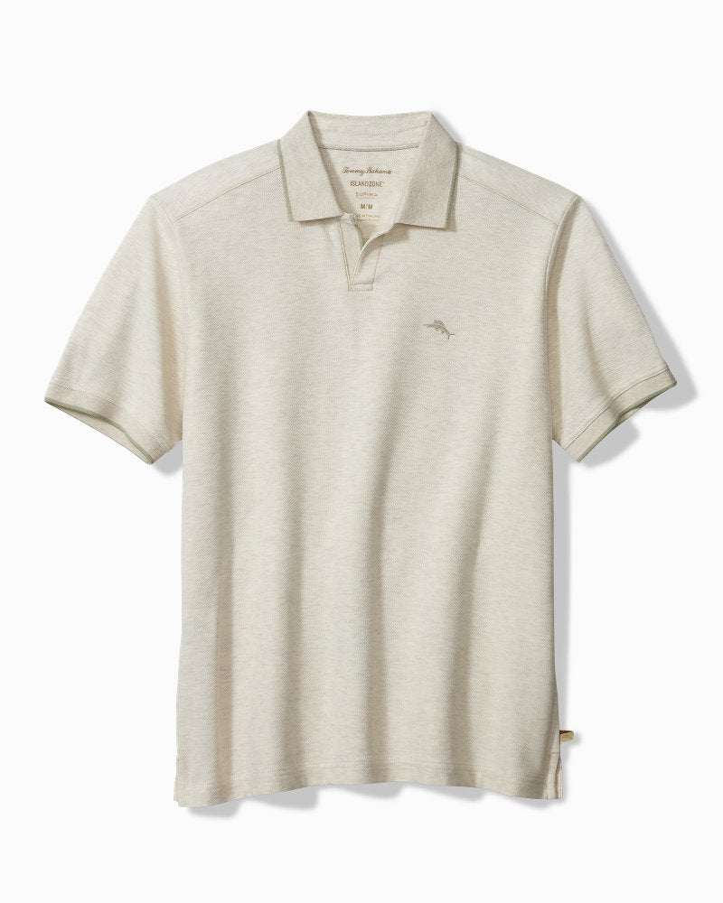 Big & Tall Emfielder Johnny Collar IslandZone Polo - Arctic Wind Heather