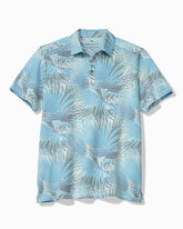 Big & Tall Costa Wave Fiore Fronds IslandZone Polo - Saxony Blue