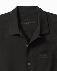 Big & Tall Coastal Breeze Check IslandZone Camp Shirt - Black