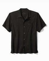 Big & Tall Coastal Breeze Check IslandZone Camp Shirt - Black