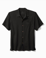 Big & Tall Coastal Breeze Check IslandZone Camp Shirt - Black