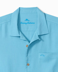 Big & Tall Coastal Breeze Check IslandZone Camp Shirt - Air Blue