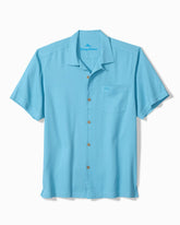 Big & Tall Coastal Breeze Check IslandZone Camp Shirt - Air Blue