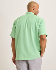 Big & Tall Coastal Breeze Check IslandZone Camp Shirt - Zephyr Green