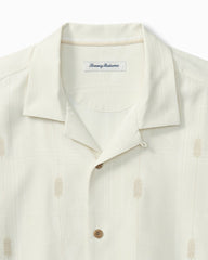 Big & Tall Pina Palms Embroidered Silk Camp Shirt - Continental