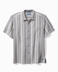 Big & Tall Milano Stripe Cotton Camp Shirt - Night Cap