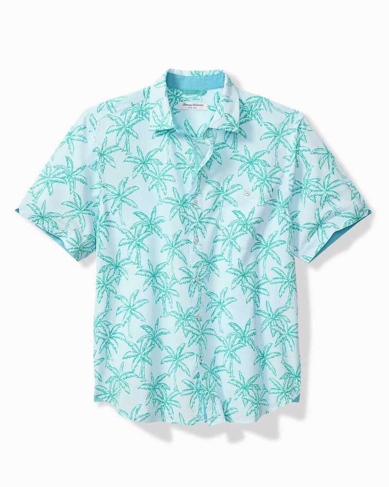 Big & Tall Nova Wave Royal Palmetto Cotton-Blend Shirt - Dew Drop