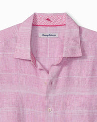 Big & Tall Paradisio Plaid Linen Long-Sleeve Shirt - Pink Corsage