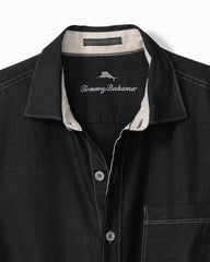 Big & Tall Paradise Breezer Linen Long-Sleeve Shirt - Black