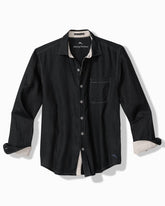 Big & Tall Paradise Breezer Linen Long-Sleeve Shirt - Black