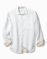 Big & Tall Paradise Breezer Linen Long-Sleeve Shirt - White