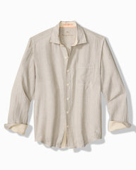 Big & Tall Paradise Breezer Linen Long-Sleeve Shirt - Natural