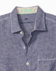 Big & Tall Paradise Breezer Linen Long-Sleeve Shirt - Island Navy