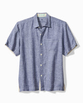 Big & Tall Paradise Breezer Linen Short-Sleeve Shirt - Island Navy
