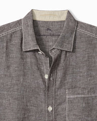 Big & Tall Paradise Breezer Linen Short-Sleeve Shirt - Double Chocolate