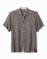 Big & Tall Paradise Breezer Linen Short-Sleeve Shirt - Double Chocolate
