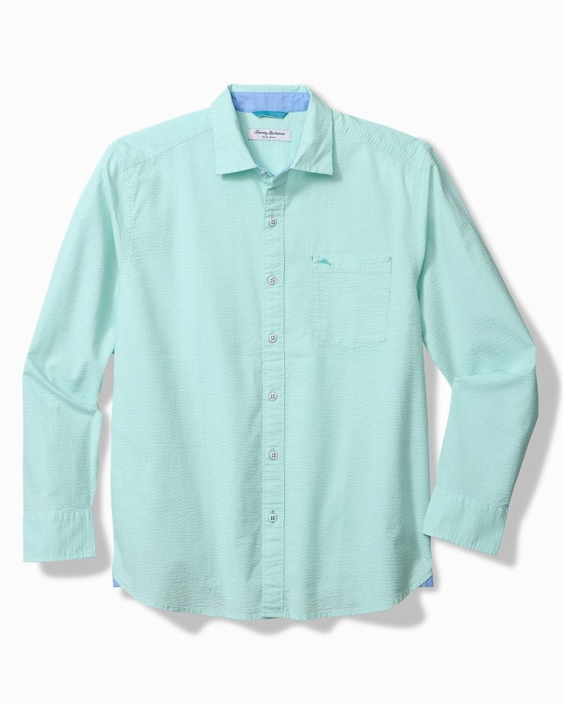 Big & Tall Nova Wave Cotton-Blend Long-Sleeve Shirt - Aquarius