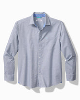 Big & Tall Nova Wave Cotton-Blend Long-Sleeve Shirt - Chambray Blue