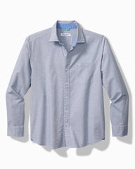 Big & Tall Nova Wave Cotton-Blend Long-Sleeve Shirt - Chambray Blue
