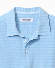 Big & Tall Bahama Coast Scala Stripe IslandZone Polo - Steel Blue