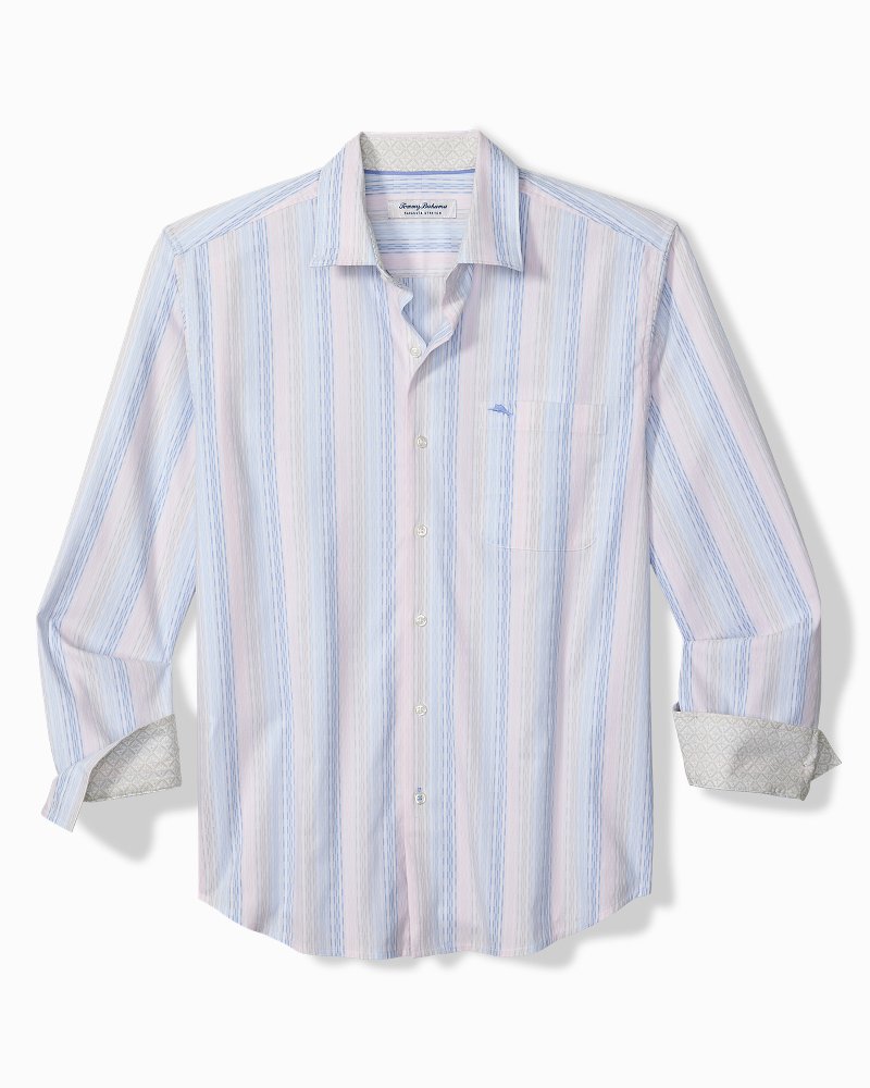 Big & Tall Sarasota Stretch Villa Stripe IslandZone Shirt - Dew Drop
