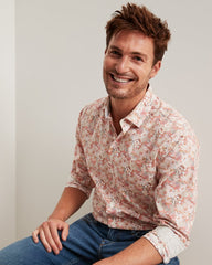 Big & Tall Sarasota Stretch Breeze Blooms IslandZone Shirt - Dew Drop
