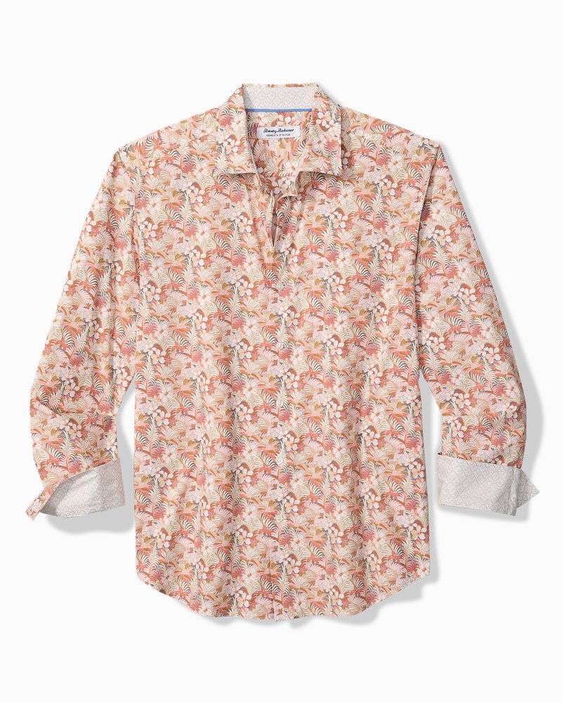 Big & Tall Sarasota Stretch Breeze Blooms IslandZone Shirt - Dew Drop