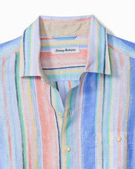 Big & Tall Paloma Stripe Long-Sleeve Linen Shirt - Scandia Blue