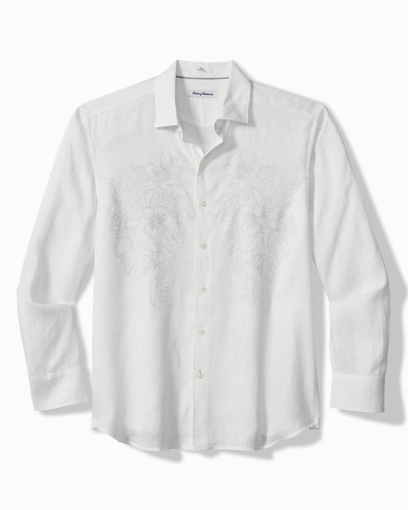 Big & Tall Tide the Knot Long-Sleeve Linen Shirt - White