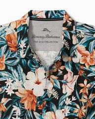 Big & Tall Midnight Blooms Silk Camp Shirt - Evening Blue