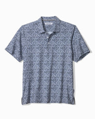 Big & Tall Bahama Coast Flora Tiles IslandZone Polo - Dusk