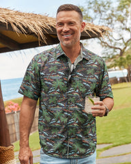 Big & Tall Coastal Ease Isle Be There IslandZone Camp Shirt - Stone Brown