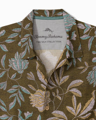Big & Tall Vintage Vines Silk Camp Shirt - Mud Pie Brown