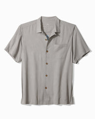Big & Tall Anchor Management Silk Camp Shirt - Ultimate Gray