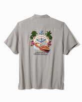 Big & Tall Anchor Management Silk Camp Shirt - Ultimate Gray