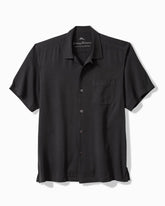 Big & Tall Harbor Luxe Silk Camp Shirt - Black