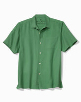 Big & Tall Harbor Luxe Silk Camp Shirt - Deep Grass Green