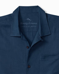Big & Tall Harbor Luxe Silk Camp Shirt - Navy