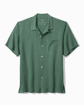 Big & Tall Harbor Luxe Silk Camp Shirt - Dark Spa