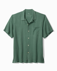 Big & Tall Harbor Luxe Silk Camp Shirt - Dark Spa