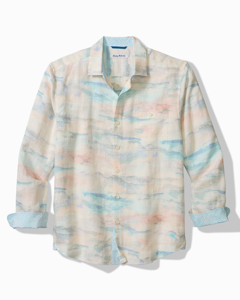 Big & Tall Desert Sky Linen Long-Sleeve Shirt - Bellini