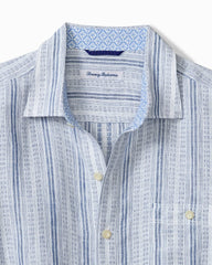 Big & Tall Blue Royale Stripe Linen Long-Sleeve Shirt - Infinity Sky