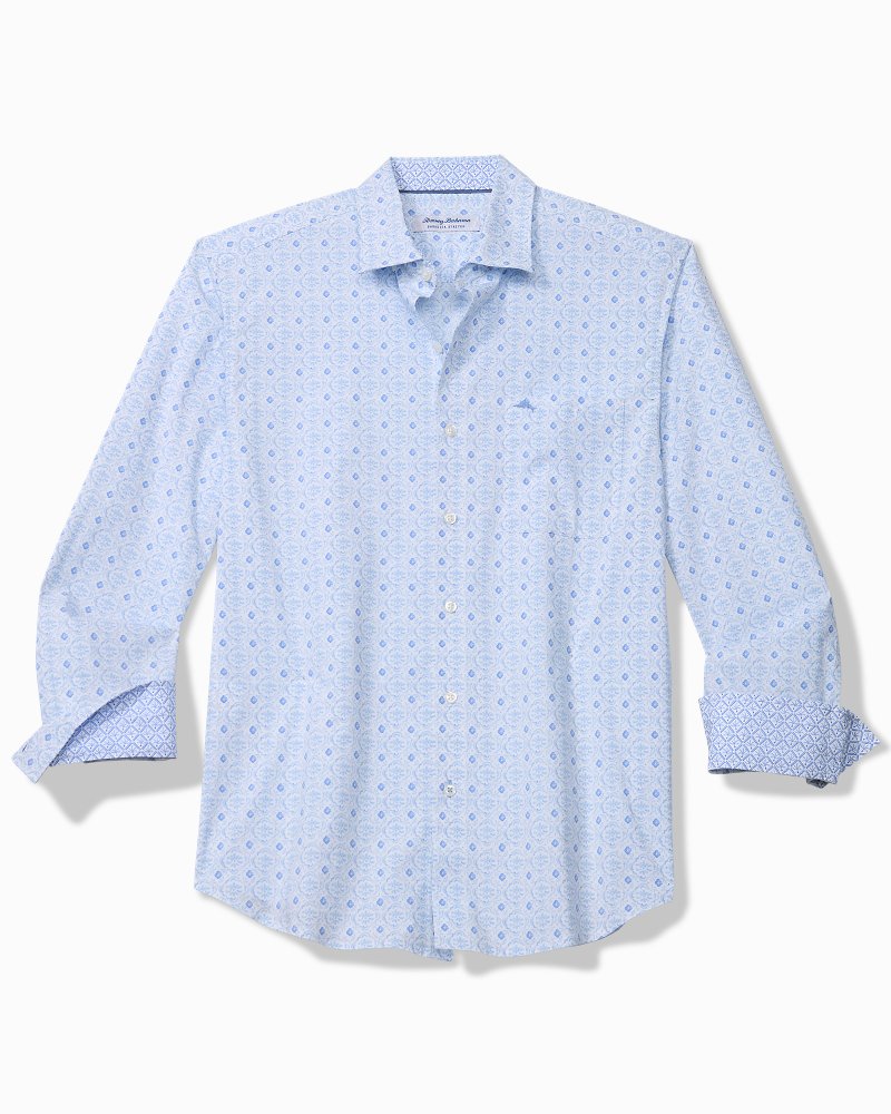 Big & Tall Sarasota Stretch Island Medallion IslandZone Shirt - Blue Lapis