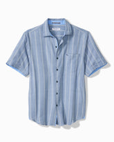 Big & Tall Nova Wave Cotton-Blend Short-Sleeve Shirt - Dockside Blue